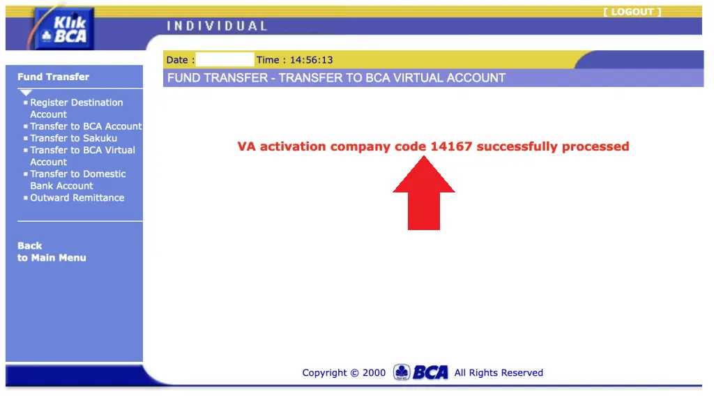 cara menggunakan VA BCA